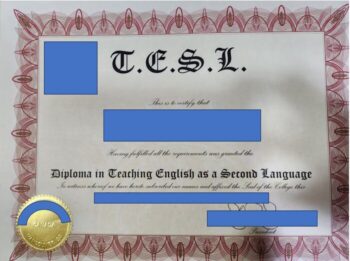 筆者のTESL取得証明書
