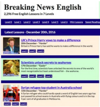 breaking news english