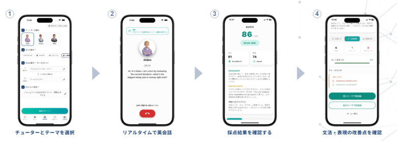 TORAbitのAI英会話SUPITORAでロールプレイ練習をする画面